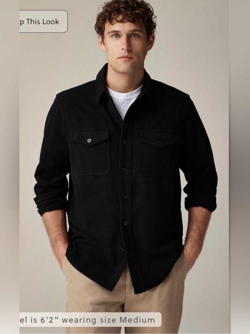 J.Crew Seaboard soft-knit shirt in black